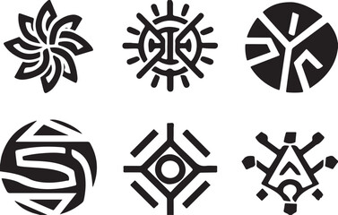 Abstract Black Mystery Symbols Vector Bundle