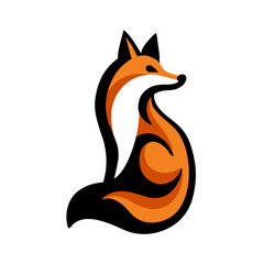 A modern and elegant fox logo in vector style, featuring bold lines and smooth color gradients. The design symbolizes intelligence, agility, and adaptability.