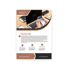 poster flyer pamphlet brochure cover design layout space for photo background, vector template in A4 size