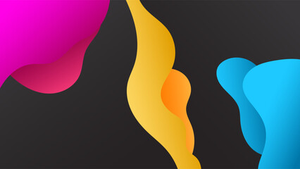 ABSTRACT DARK BACKGROUND WITH HANDDRAWN ORGANIC SHAPES  GRADIENT SMOOTH LIQUID ORANGE PINK BLUE COLOR DESIGN VECTOR TEMPLATE GOOD FOR MODERN WEBSITE, WALLPAPER, COVER DESIGN 