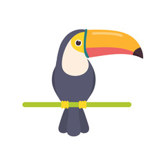Colorful Toucan Bird Icon Isolated on a Transparent Background