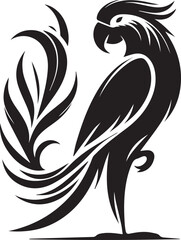 Bird Parrot Logo Vector Black Silhouette Illustration