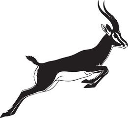 create need Gazelle or antelope isolated animal silhouette. Vector wild jumping goat, hunting sport mascot white background