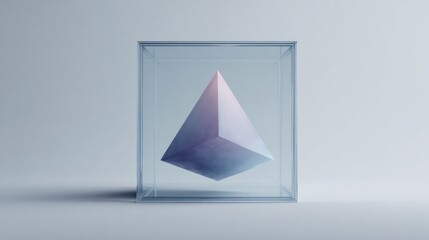 Geometric form in a clear box