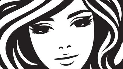 background of beautiful woman with beautiful black and white hair