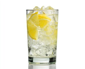 Refreshing lemon drink in a tall glass