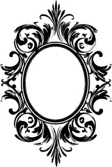 Ornate black and white abstract frame design for vintage decoration