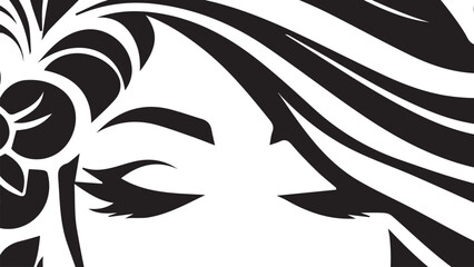 background of beautiful woman with beautiful black and white hair