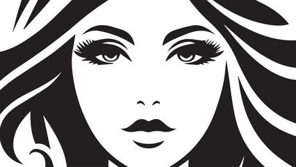 background of beautiful woman with beautiful black and white hair