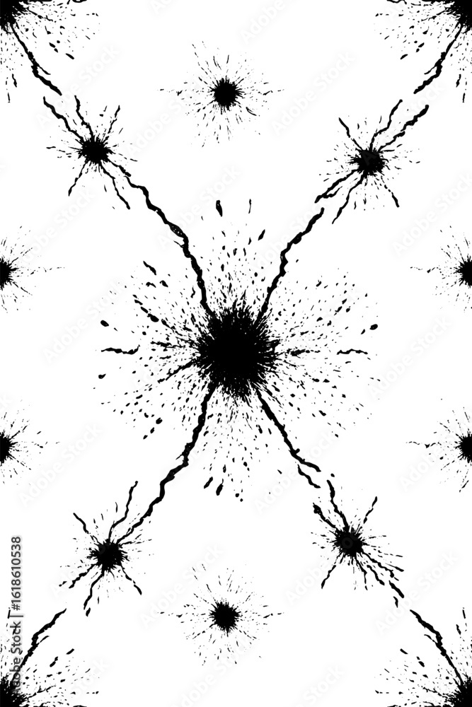 Poster dynamic abstract pattern of exploding sparks on black bold background for design