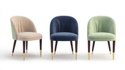 Fototapeta premium Three chairs with different colors and sizes