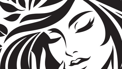 background of beautiful woman with beautiful black and white hair