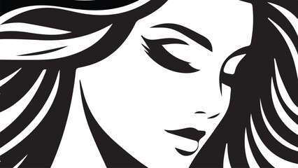 background of beautiful woman with beautiful black and white hair
