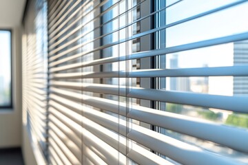 Modern office with new window blinds installed