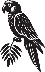 Bird Parrot Logo Vector Black Silhouette Illustration