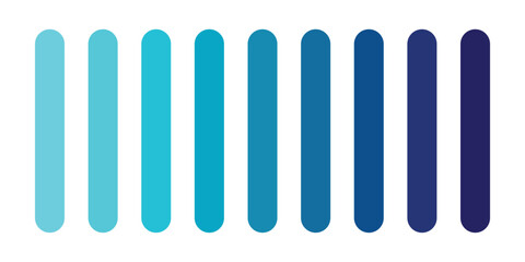 Colour palette, Abstract Gradient Bars in Various Shades of Blue.