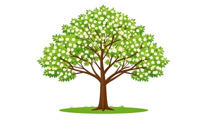 Obraz premium Springtime flowering tree illustration