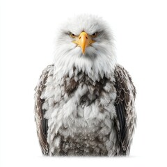 Majestic Bald Eagle Portrait on White Background