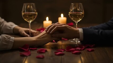 Romantic dinner with wine and candlelight ambiance - Powered by Adobe