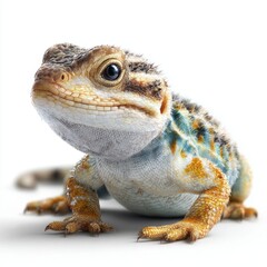 Fototapeta premium Baby Bearded Dragon Portrait on White Background
