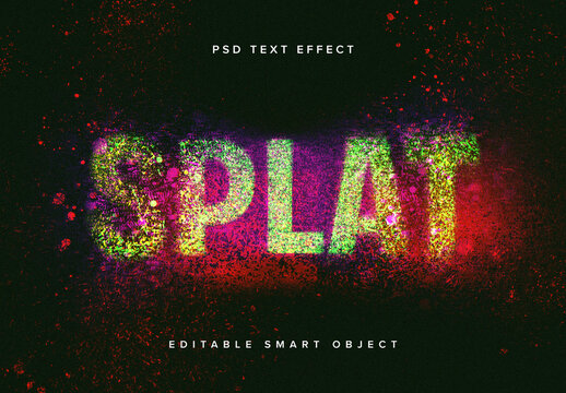 Splatter Text Effect Mockup
