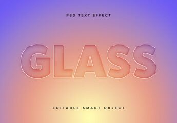 Glass Texture Text Effect Mockup