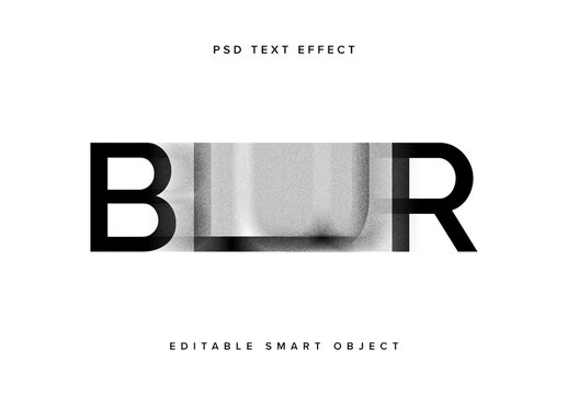 Blur Distortion Text Effect Mockup