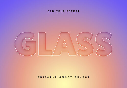 Glass Texture Text Effect Mockup