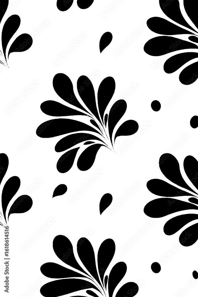 Poster abstract pattern with scattered teardrop shapes for retro design background