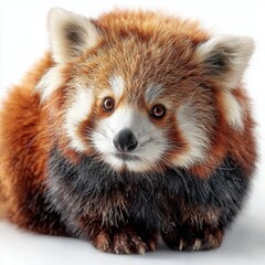 Fototapeta premium Red Panda Front View Isolated on White