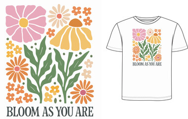 t shirt design with flowers