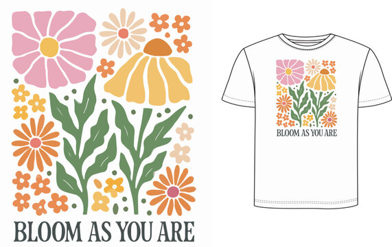 t shirt design with flowers