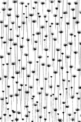 Naklejka premium Vertical rhythm pattern of flower heads on grid background for artistic design