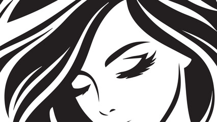 background of beautiful woman with beautiful black and white hair