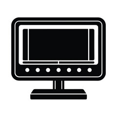Retro Television Set Black Silhouette Style Vintage Technology Icon silhouette
