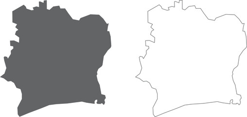 vector illustration of simple abstract map of Côte d'Ivoire
