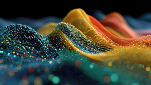 Abstract 3D wavy landscape