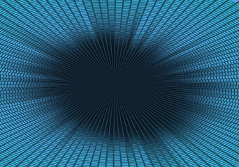 Abstract representation featuring blue gradient radial patterns with a centralized focus