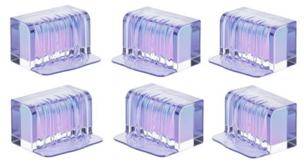 Isometric water block cascades abstract 3D renders against a white background Perfect for digital art design elements and visual branding