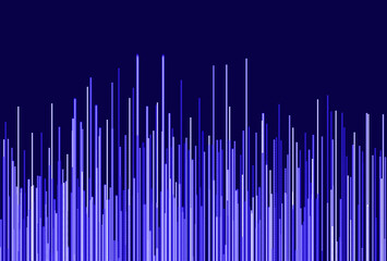 Abstract visualization depicting vertical gradient bars in shades of blue and purple