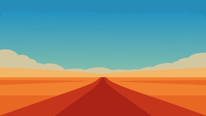 Fototapeta premium Expansive vast open plain stretching to the horizon serene landscape