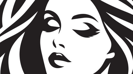 background of beautiful woman with beautiful black and white hair