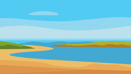 Obraz premium Serene wide empty expanse of a coastal salt marsh tranquil wetland