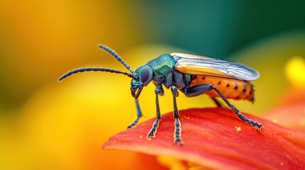 Colorful insect perched on vibrant flower petal (8)