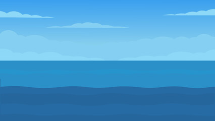 Obraz premium Infinite wide empty expanse of the open ocean on a calm day serene