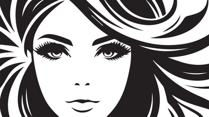 background of beautiful woman with beautiful black and white hair