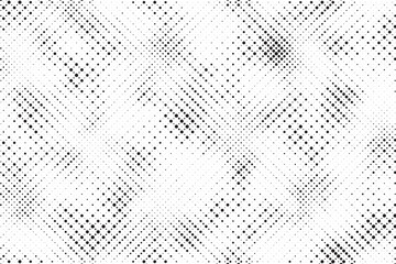 Dotted halftone texture background. Black and white pop art gradient overlay. Fading grunge gritty noise wallpaper. Weathered pixelated comic backdrop. Vector bitmap subtle vanishing surface. Vector