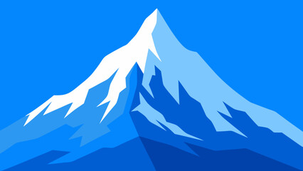 Clear Blue Sky Arching Over Rugged Mountain Peak