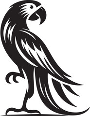 Bird Parrot Logo Vector Black Silhouette Illustration