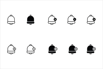 Notification bell icon set. Incoming inbox message. New message notofication icons collection. Ringing bell and notification for clock and smartphone, alarm alert. Vector Illustration